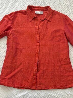 Vintage red/orange button down top